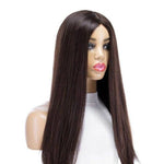 26" Ponytail Silk Top Wig Dark Brown