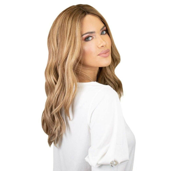 22" Ponytail Silk Part Wig Medium Blonde w/ Partial Rooting