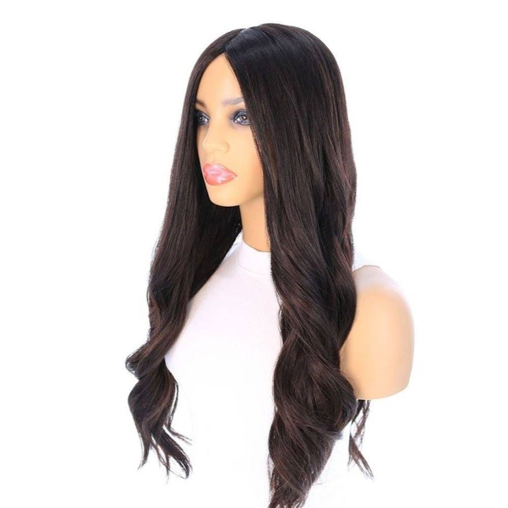 26" Ponytail Silk Top Wig Soft Black