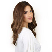 22" Ponytail Silk Part Wig Light Brown Babylight w/ Rooting