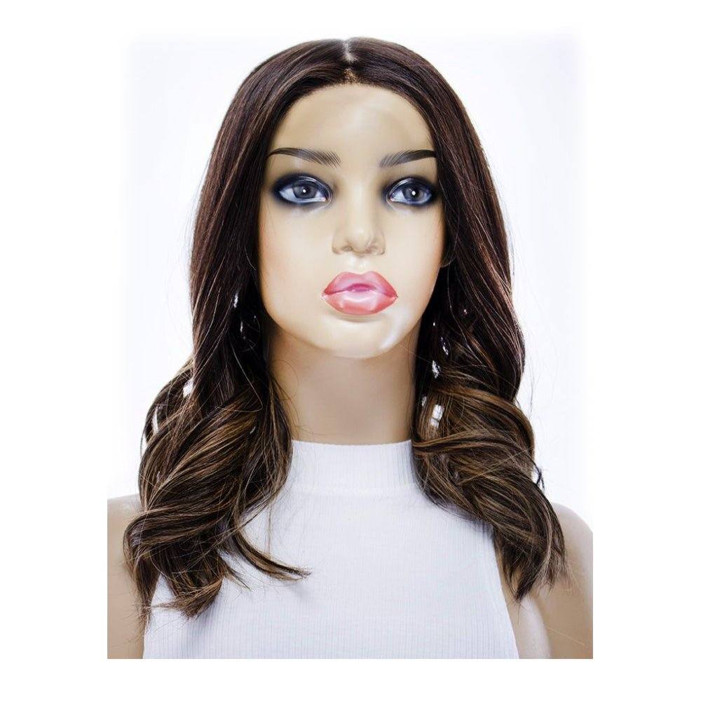 18" Princess Silk Top Wig Dark Brown Balayage