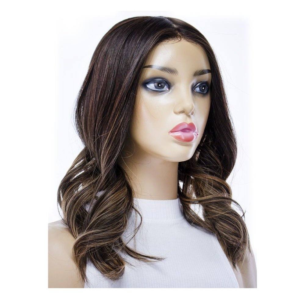 18" Princess Silk Top Wig Dark Brown Balayage