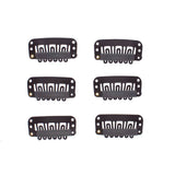 6 Pc Wig Snap Clip Dark Brown