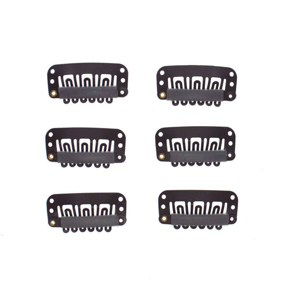6 Pc Wig Snap Clip Dark Brown