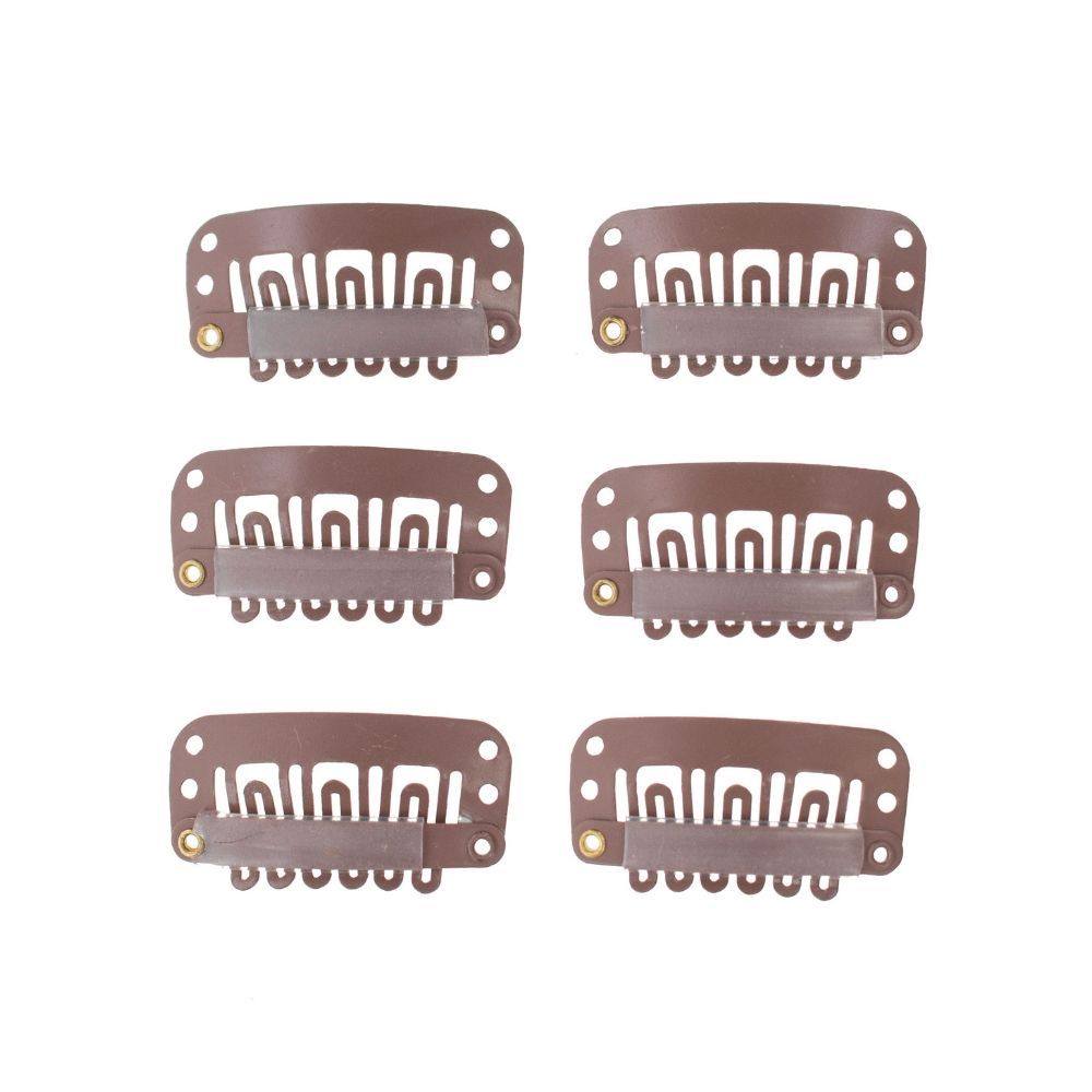 6 Piece Wig Snap Clip Tan