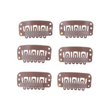 6 Piece Wig Snap Clip Tan