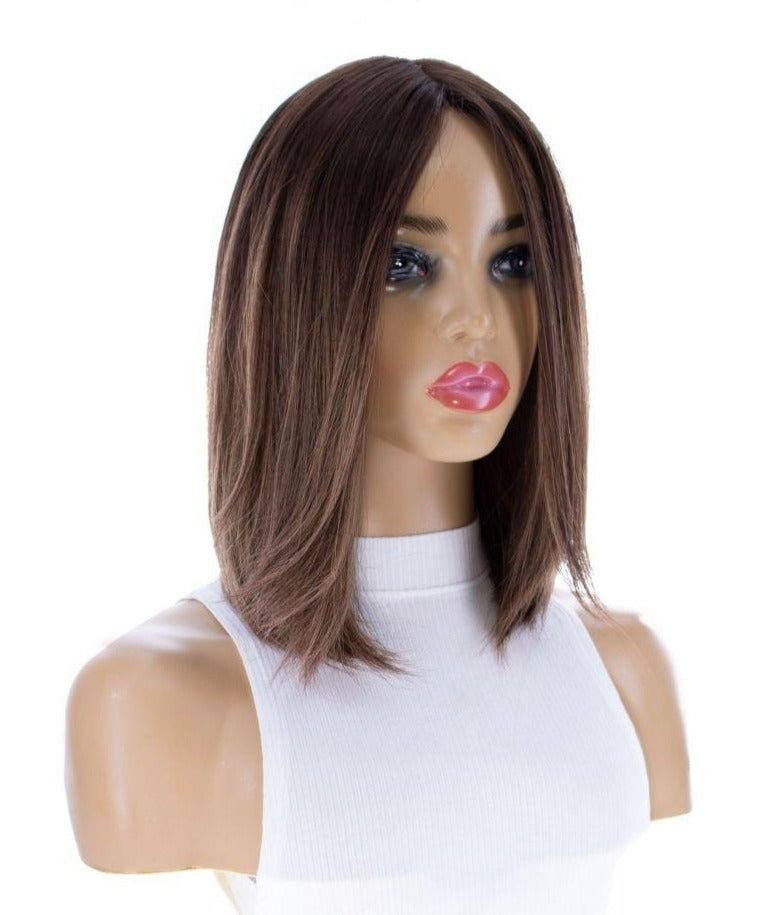 13" Victoria Silk Top Wig Medium Brown Balayage