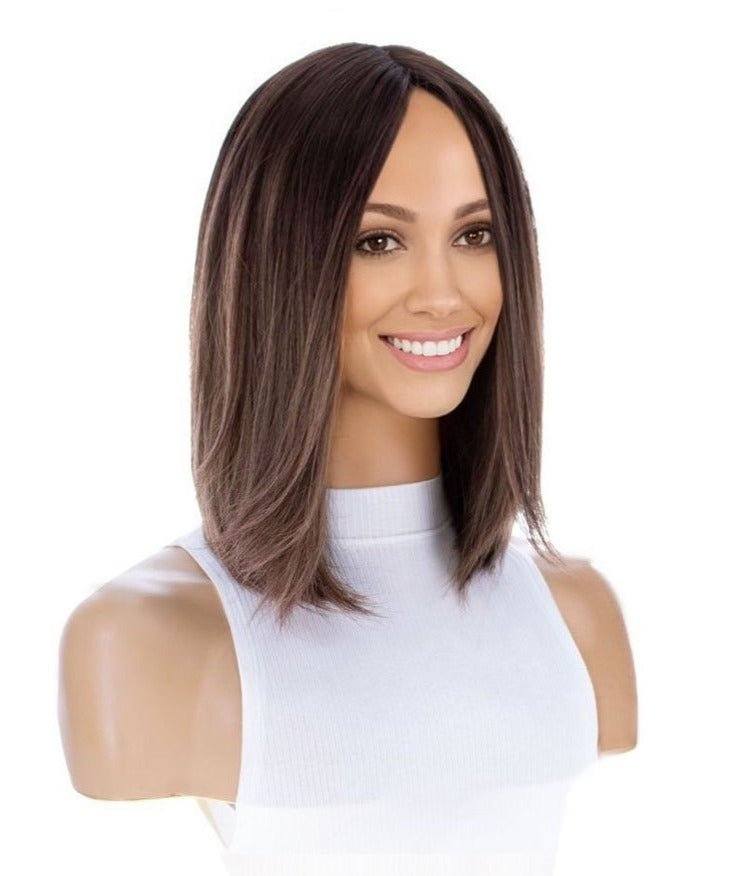 13" Victoria Silk Top Wig Medium Brown Balayage